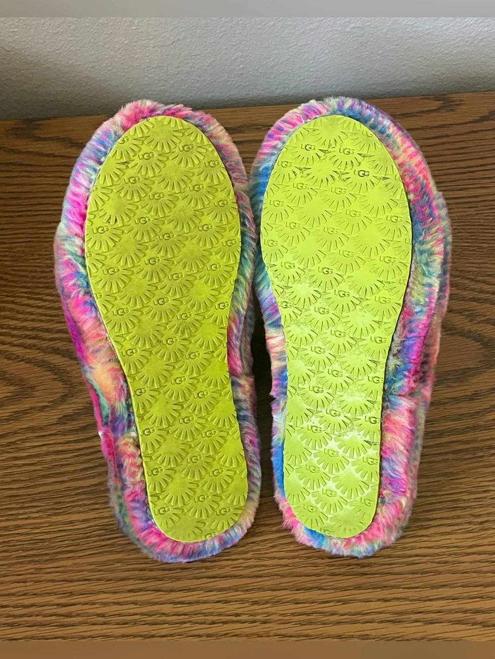 UGG Multicolor Rainbow Fuzz Slippers